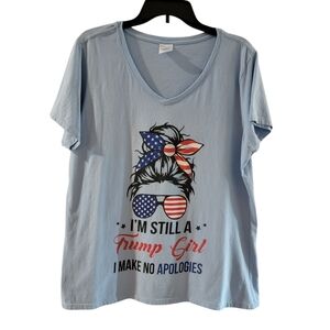 I'm Still A Trump Girl Make No Apologies‎ Patriotic American V-Neck T-Shirt